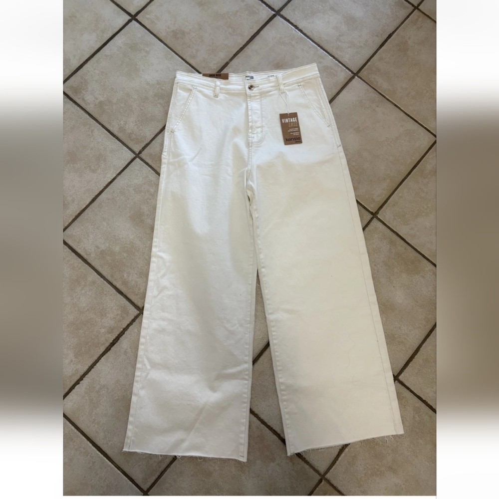 Kensie Kaya High-Rise Wide-Leg Jeans, Nwt, Sz 30/10